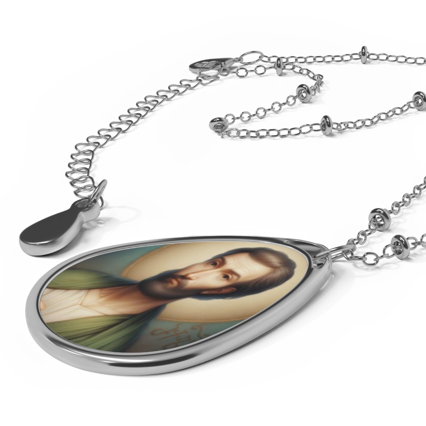 St. Bartholomew Catholic Necklace 20.5'' - Religious Drop Pendant
