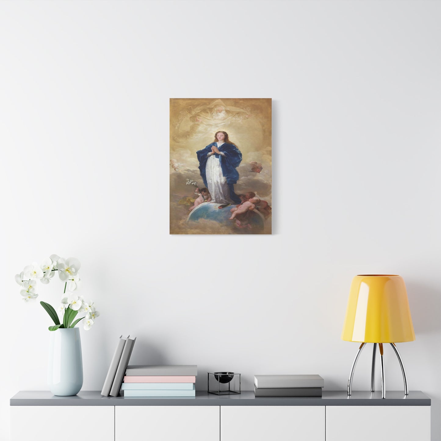 Ready To Hang - Mother Mary Immaculate Conception Catholic Canvas Wall Art, Christian Decor