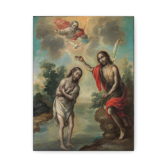The Baptism of Christ Jesus Catholic HQ Print on Canvas Ready To Hang - Virgin Mary Canvas
