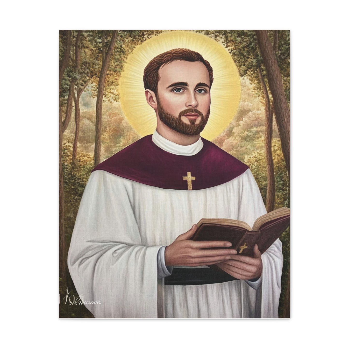 St. Gabriel Lalemant Catholic Canvas Wall Art, Christian Decor