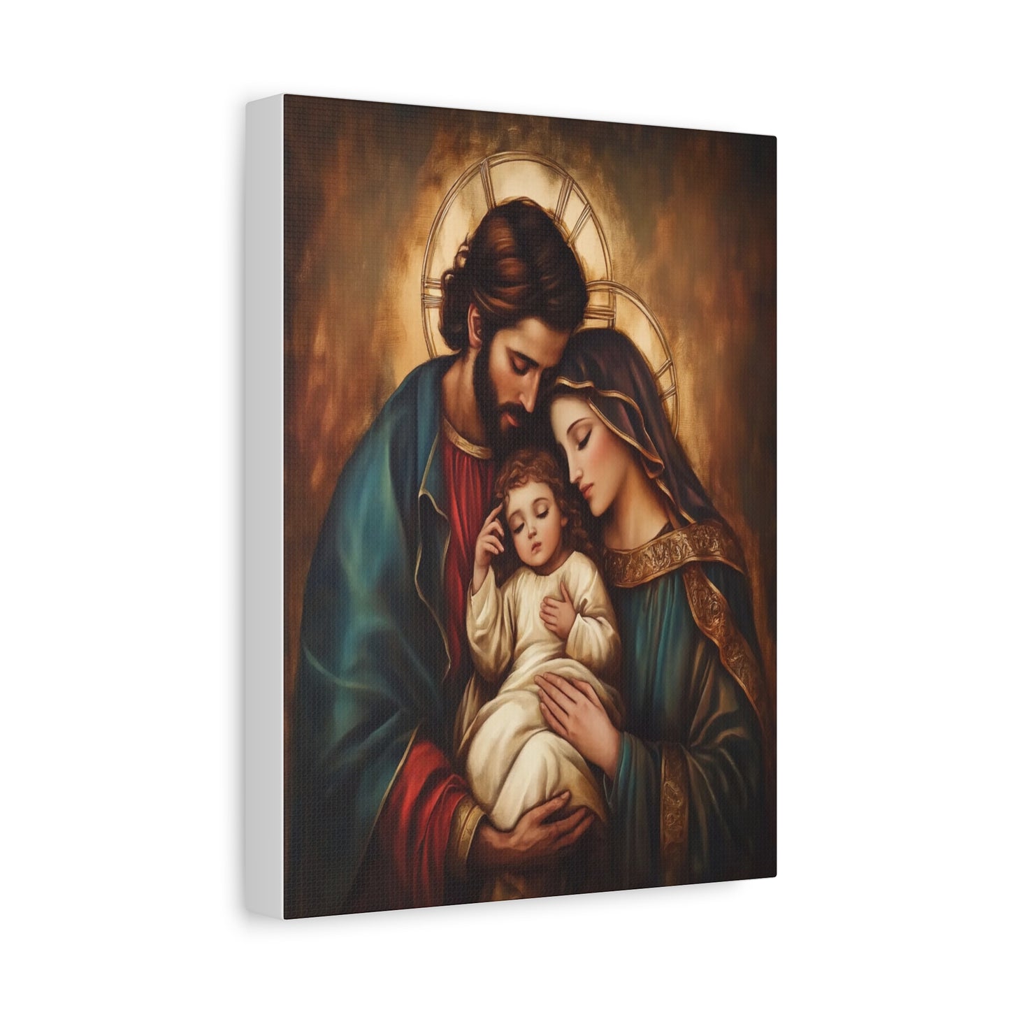 Holy Family Catholic Canvas Wall Art, Christian Decor