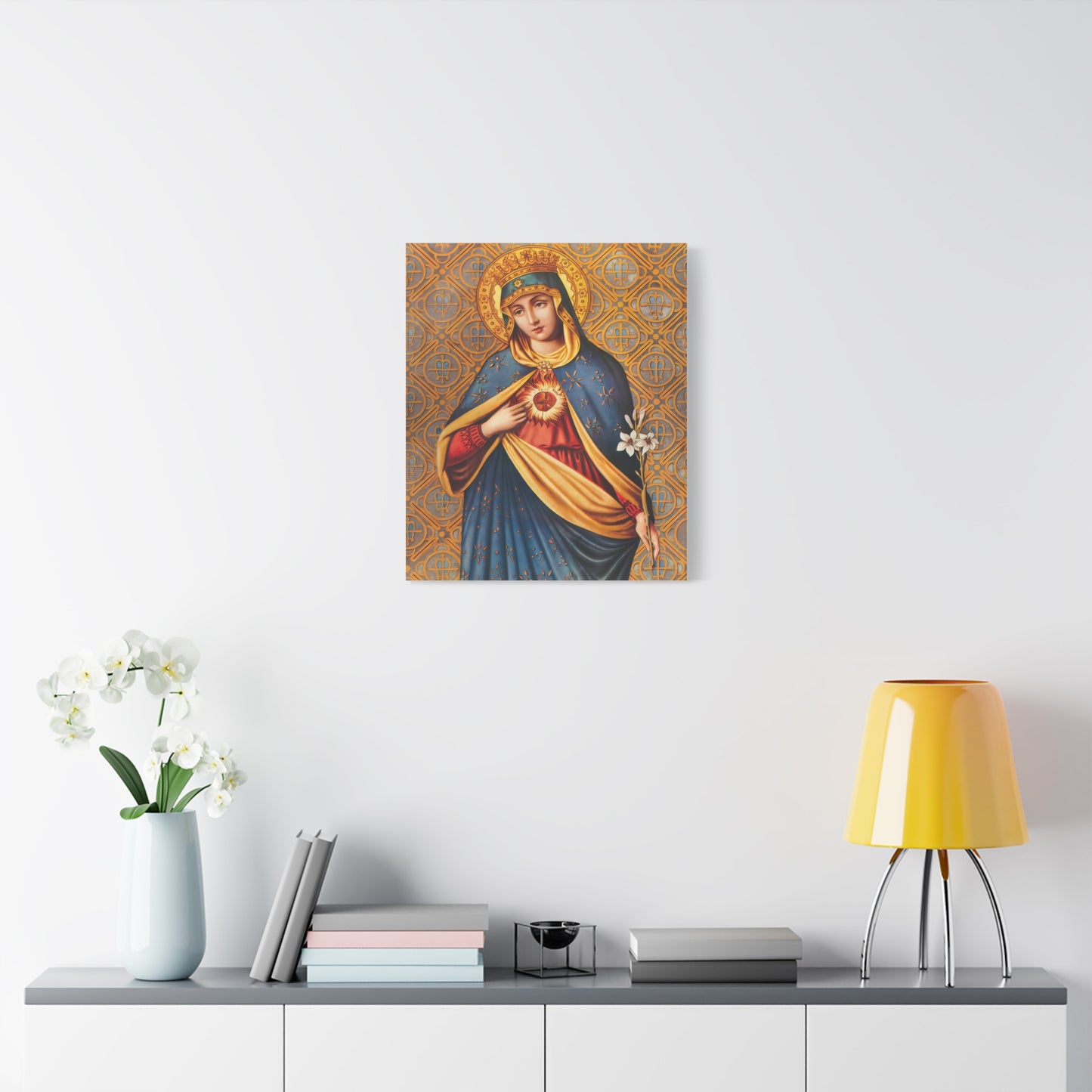 Ready to Hang - Immaculate Conception Mother Mary Catholic Canvas Wall Art, Christian Decor
