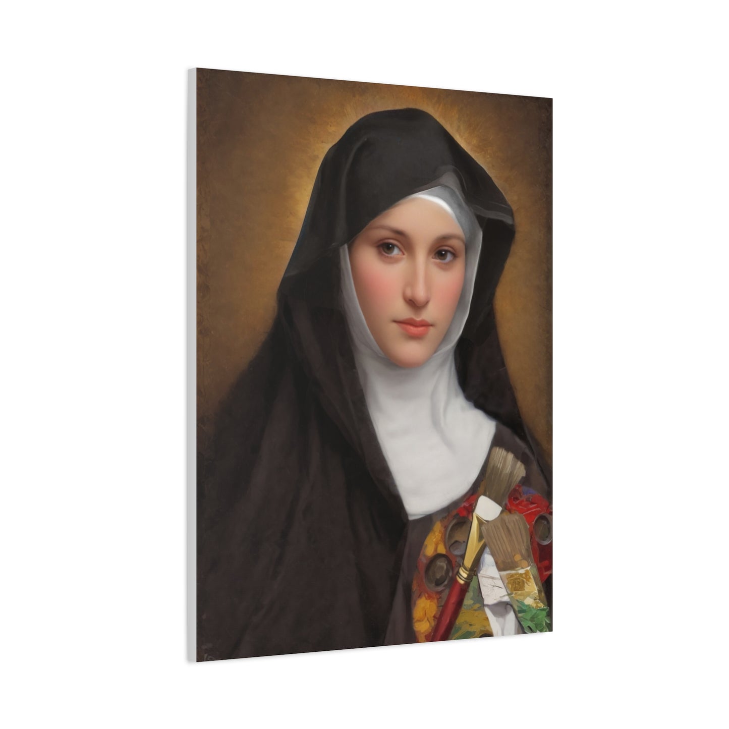 St. Catherine of Bologna Catholic Canvas Wall Art, Christian Decor