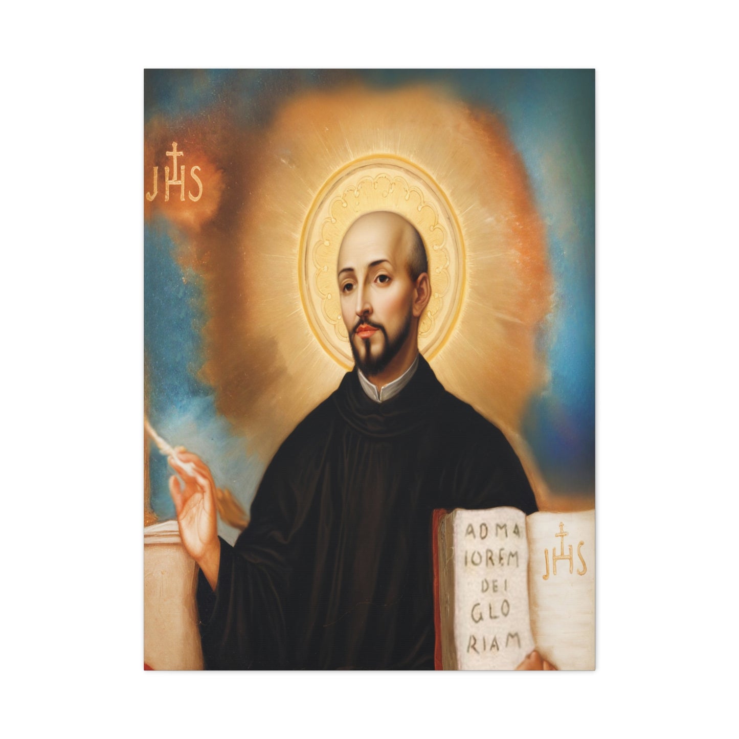 St. Ignatius of Loyola Catholic Canvas Wall Art, Christian Decor
