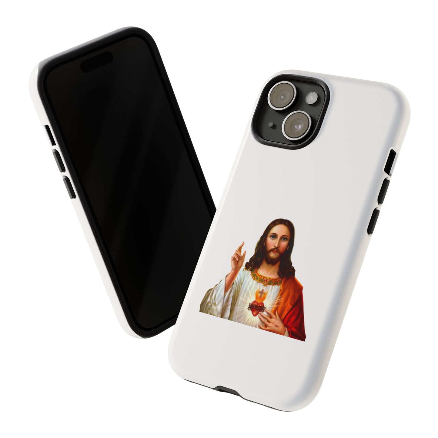 Artistic Phone Case Featuring Jesus, Tough Phone Case, Christian Gift, Religious Phone Cover, Inspirational Phone Accessory, Unique Jesus