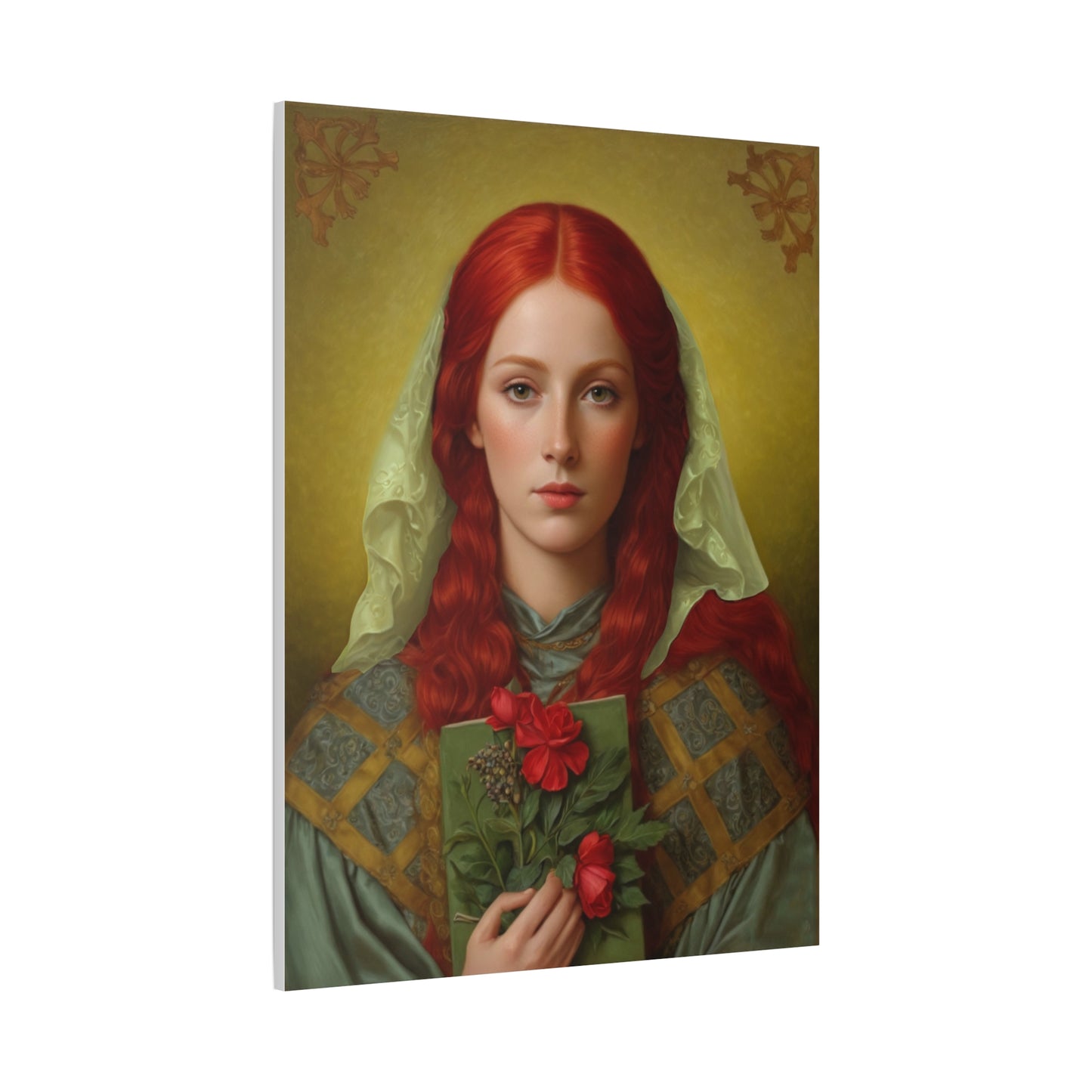 St. Dymphna Catholic Canvas Wall Art, Christian Decor