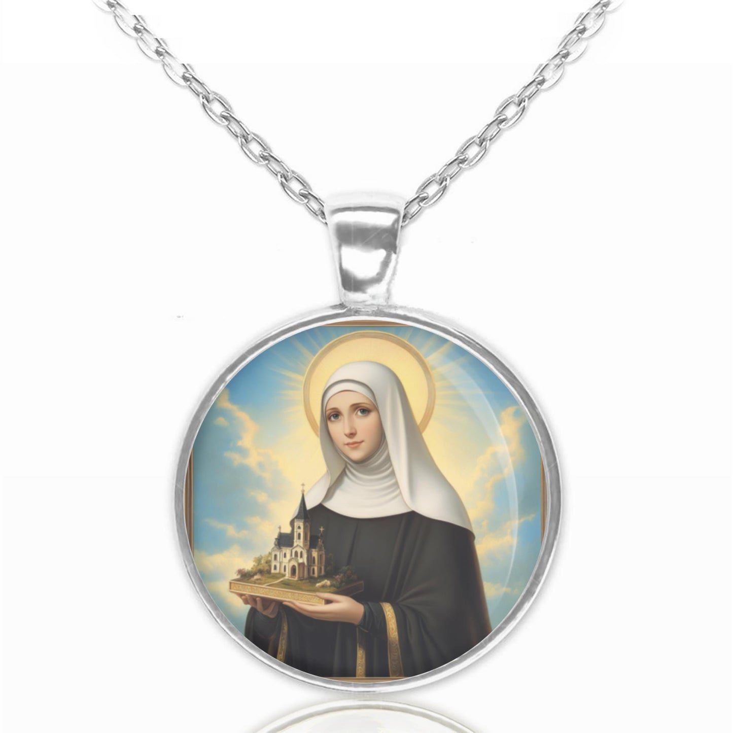 St. Agnes of Bohemia Necklace Medal Pendant Religious