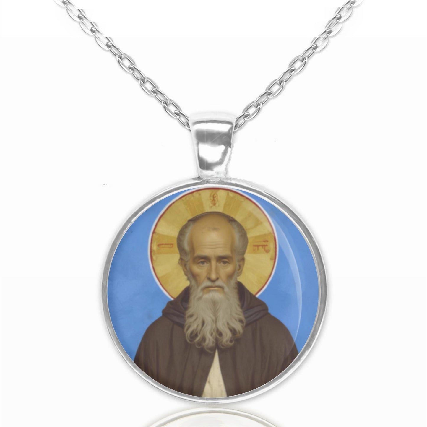 St. Columba of Iona Necklace. Patron Saint Medal Pendant Christian Religious Jewelry