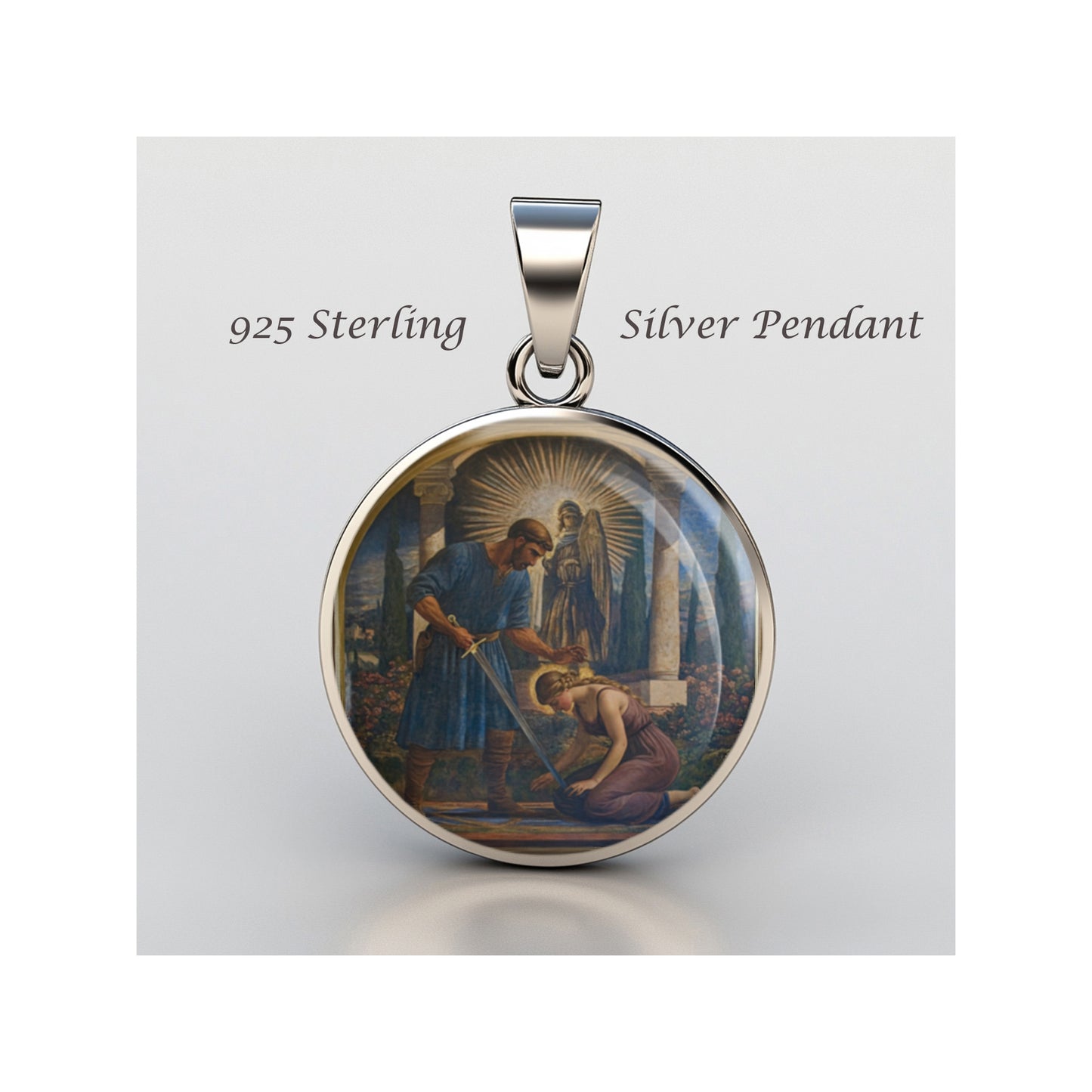 Saint Eurosia Di Jaca Catholic sterling silver 925 Christian Medal Patron image 0