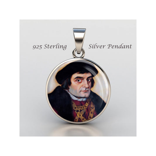 Saint Thomas More Religious Christian sterling silver 925 Christian Medal Patron Pendant