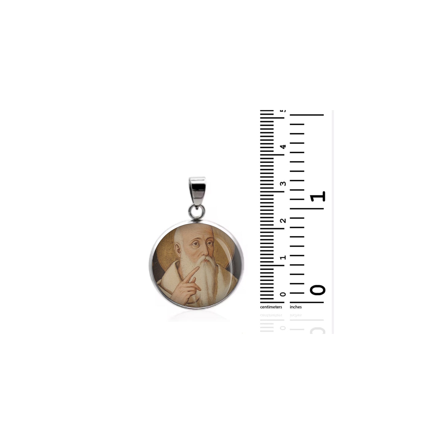 Saint Romuald Catholic sterling silver 925 Christian Medal Patron Pendant image 1