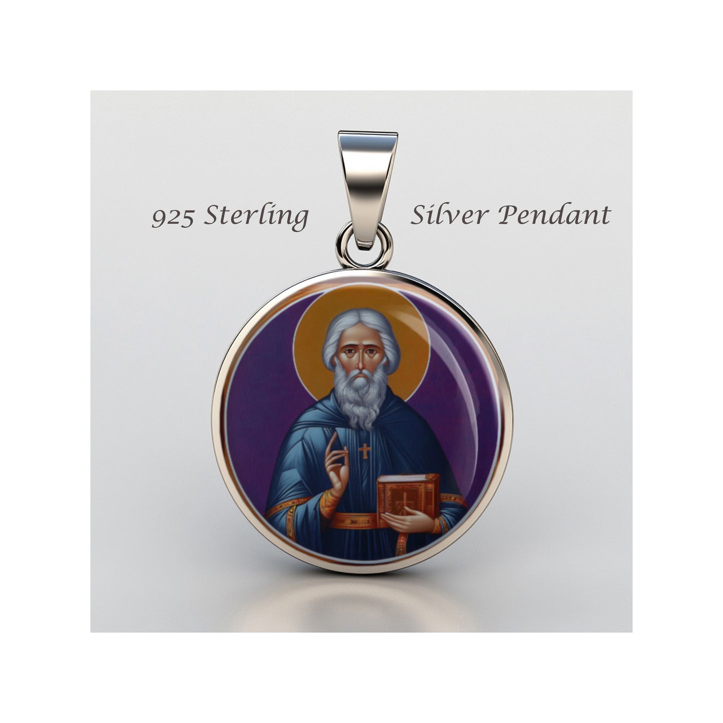 Saint Sergius Catholic sterling silver 925 Christian Medal Patron Pendant image 0