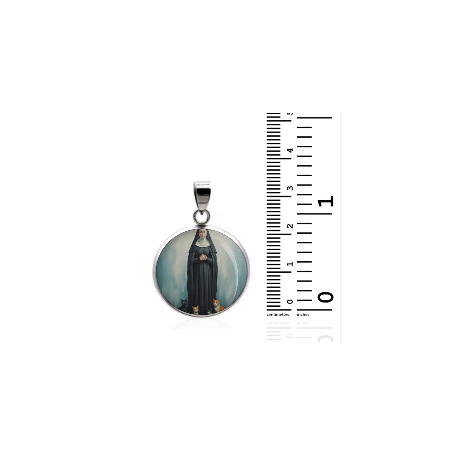 Saint Gertrude Of Nivelles Catholic sterling silver 925 Christian Medal Patron image 1