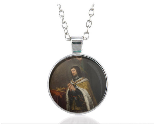 St. Ferdinand III of Castile Catholic King and Warrior Necklace Round Pendant