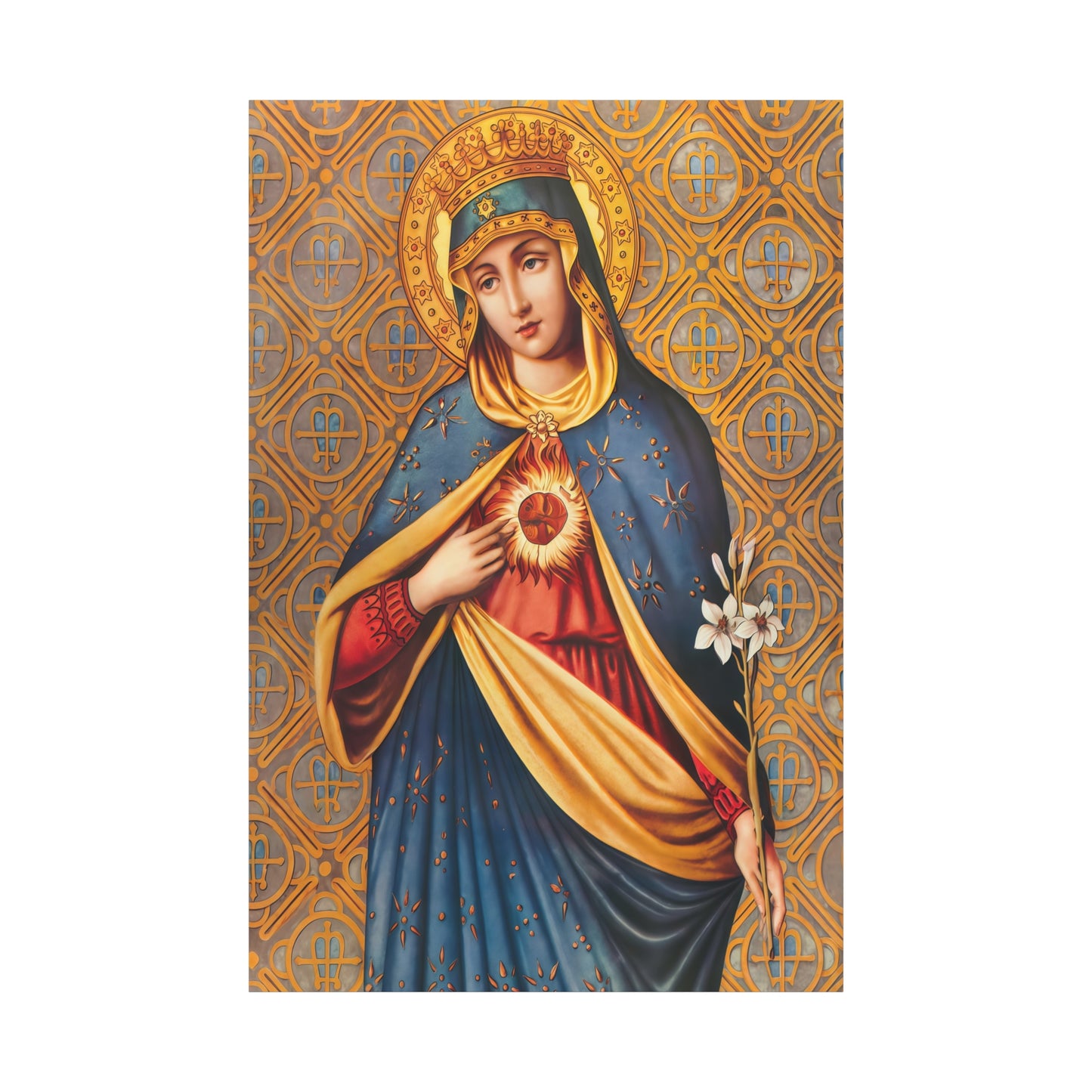 Ready to Hang - Immaculate Conception Mother Mary Catholic Canvas Wall Art, Christian Decor
