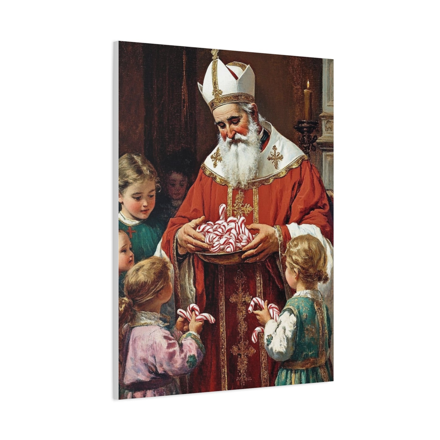 St. Nicholas of Bari - St. Nicholas of Myra Canvas Wall Art, Christian Decor