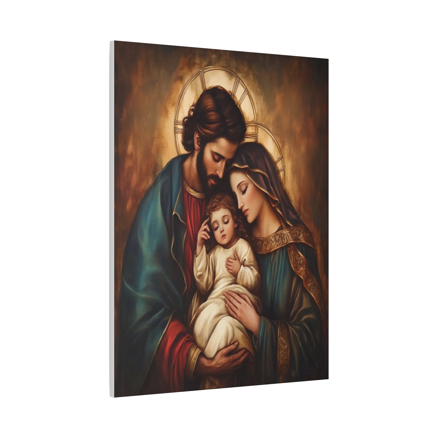 Holy Family Catholic Canvas Wall Art, Christian Decor