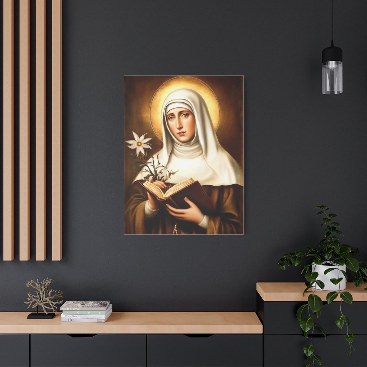 St. Catherine of Siena Catholic Canvas Wall Art, Christian Decor