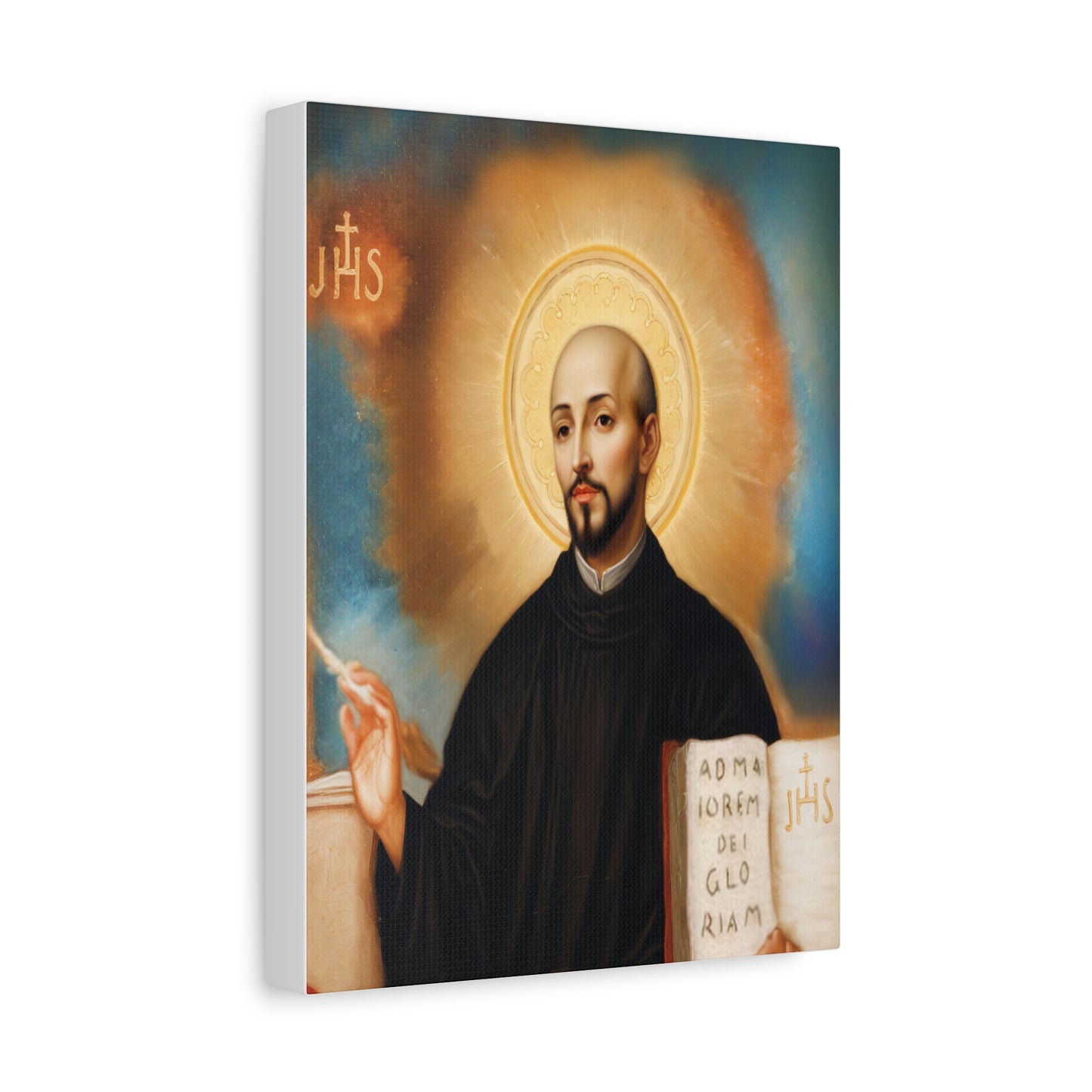 St. Ignatius of Loyola Catholic Canvas Wall Art, Christian Decor