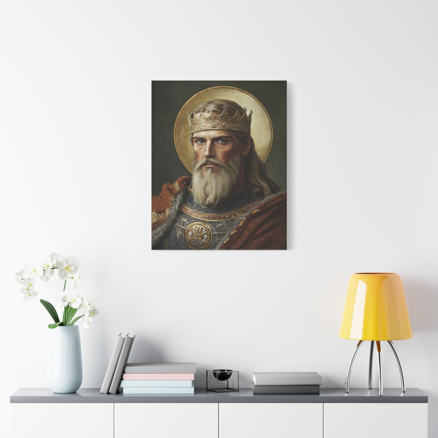 Ready to Hang - St. Olaf of Norway Catholic Canvas Wall Art, Christian Decor