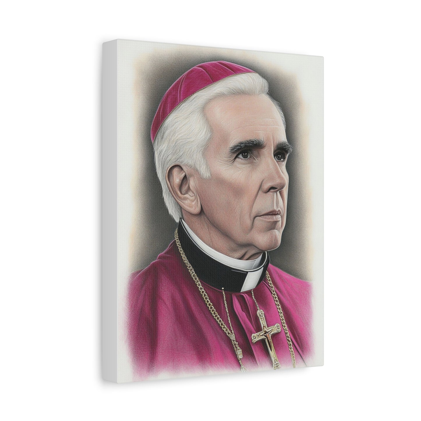Bishop Fulton Sheen Canvas Print, Catholic Decor Wall, Gift Religious Christian