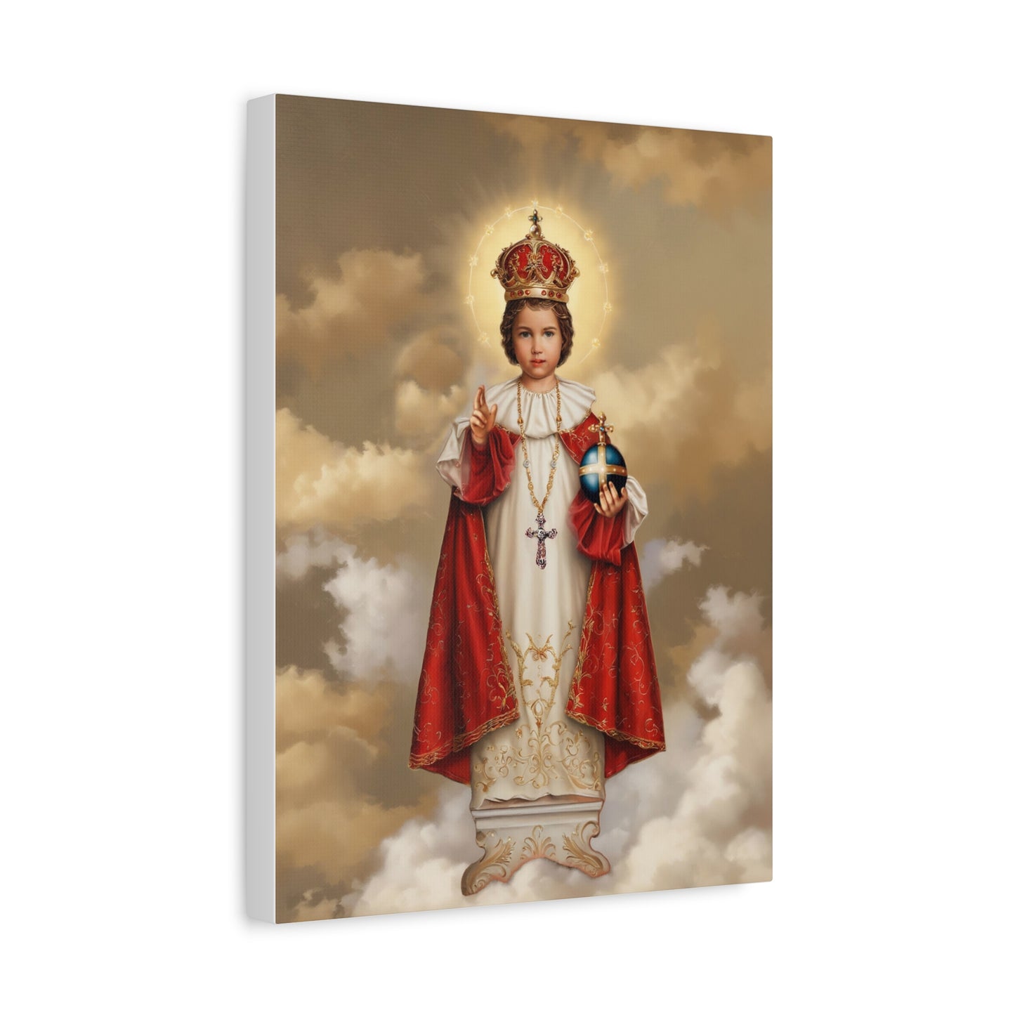 Infant Jesus of Prague Catholic Canvas Wall Art, Christian Decor