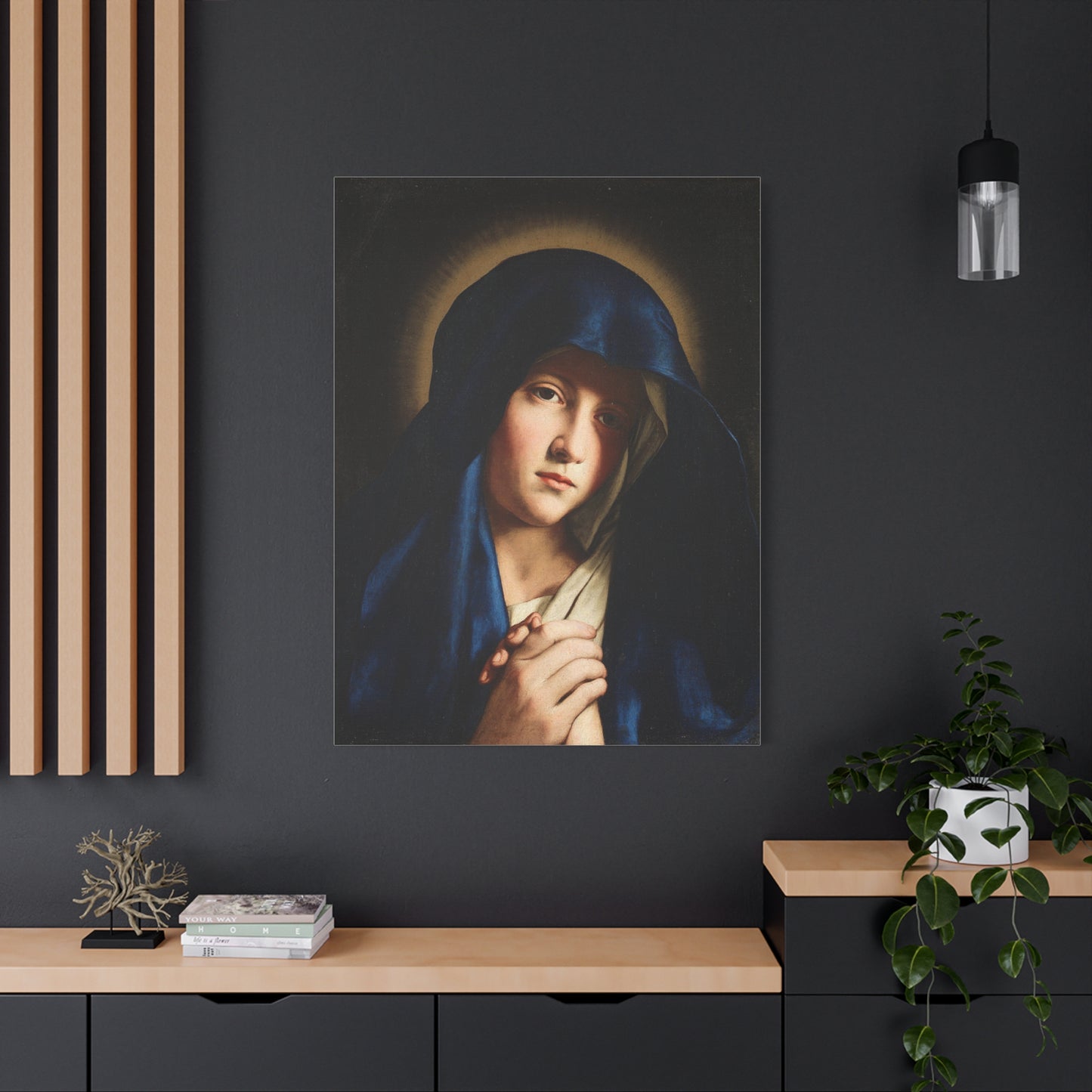 Young Virgin Mary Catholic HQ Print on Canvas Ready To Hang - Virgin Mary Canvas
