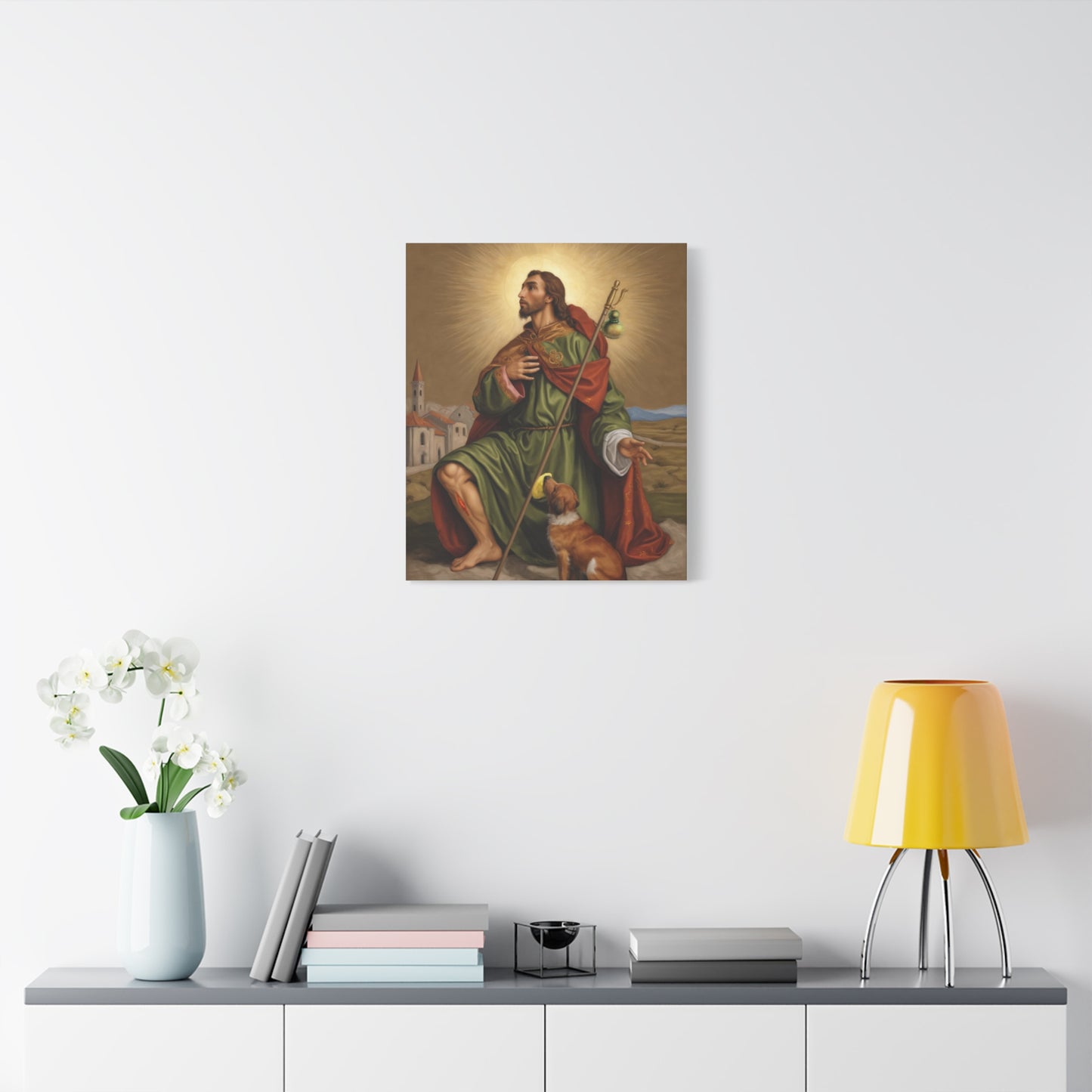 Ready To Hang - St. Roch Rocco Catholic Canvas Wall Art, Christian Decor