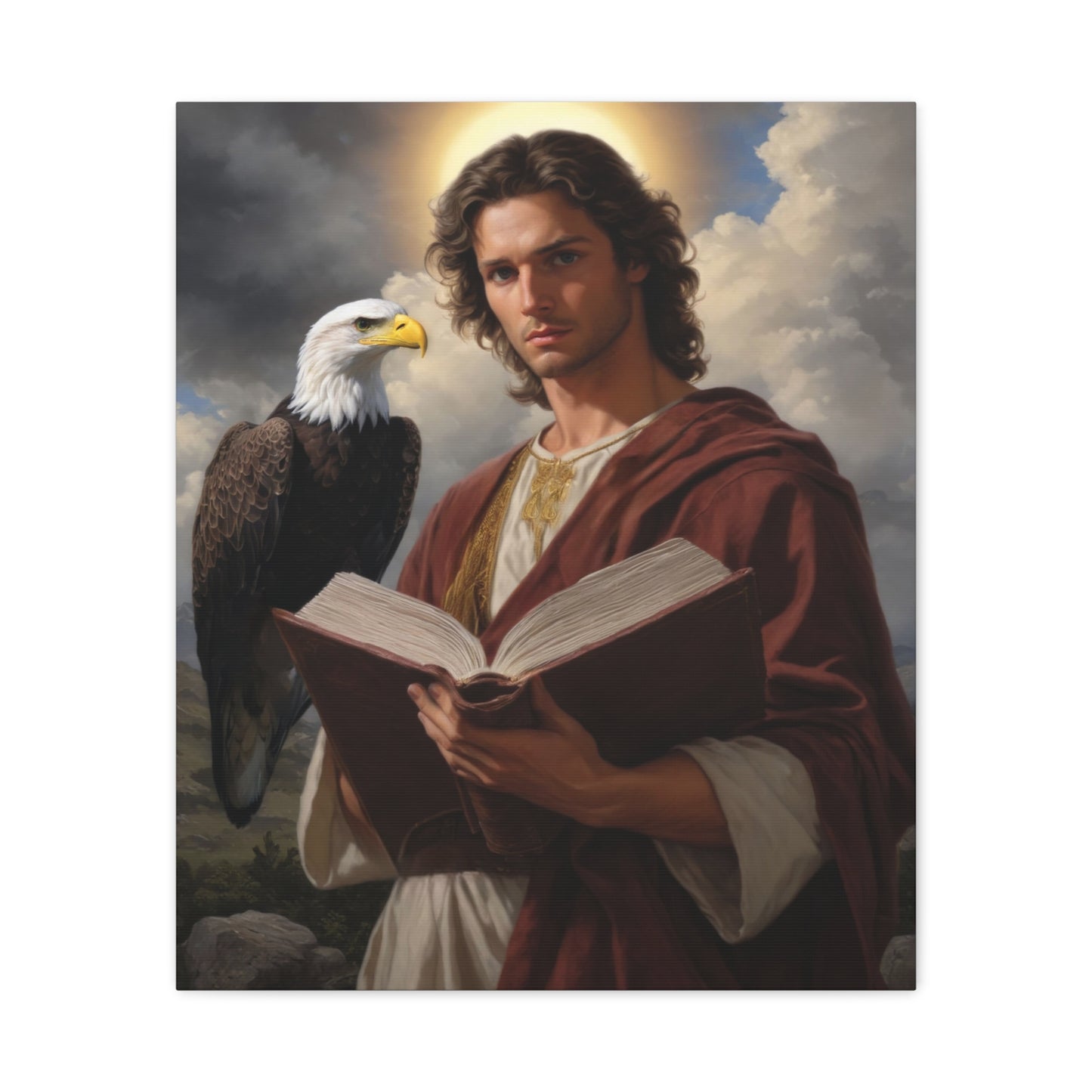 St. John the Evangelist Catholic Canvas Wall Art, Christian Decor