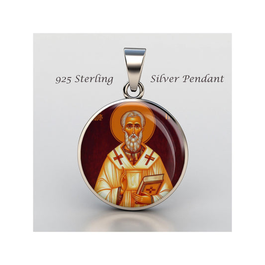 Saint Theonas The Archbishop Of Thessaloniki Religious Christian sterling silver 925 Medal