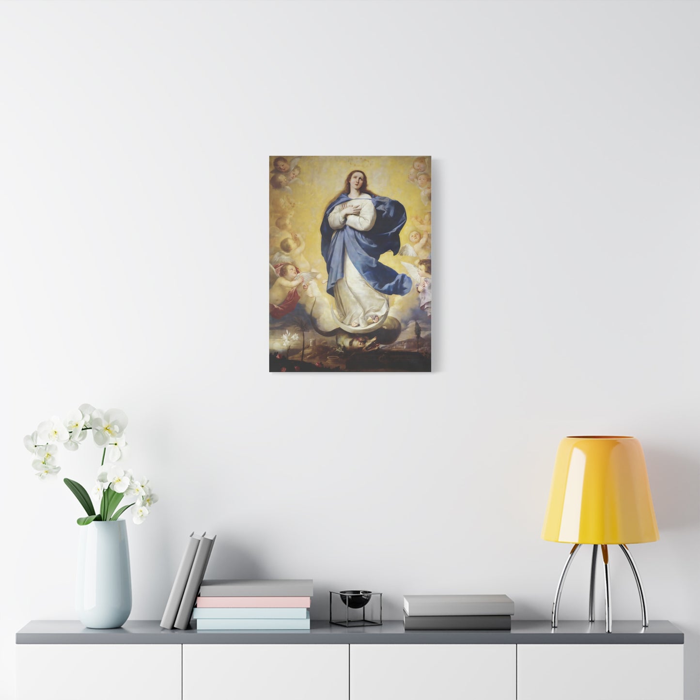 Ready to Hang - Immaculate Conception Virgin Mary Catholic Canvas Wall Art, Christian Decor