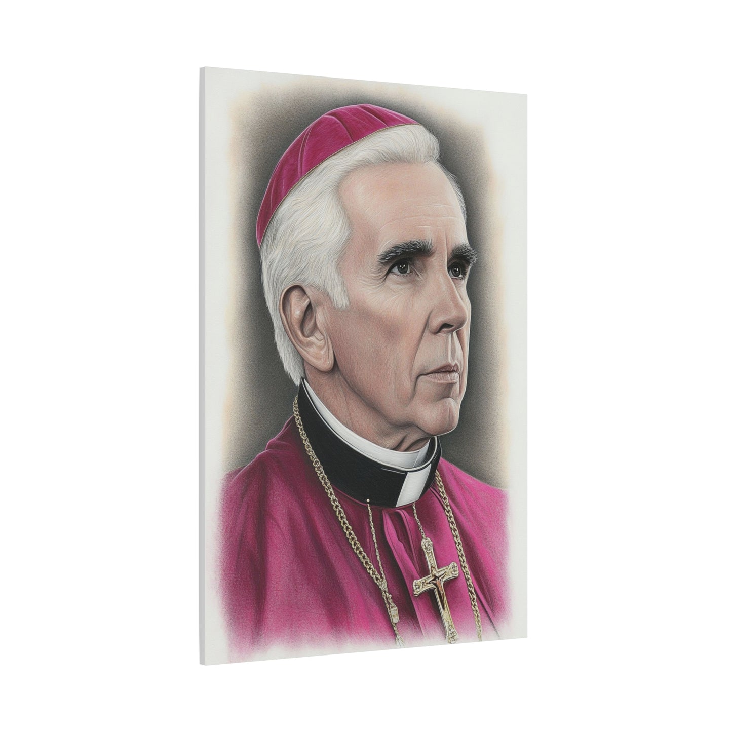 Bishop Fulton Sheen Canvas Print, Catholic Decor Wall, Gift Religious Christian