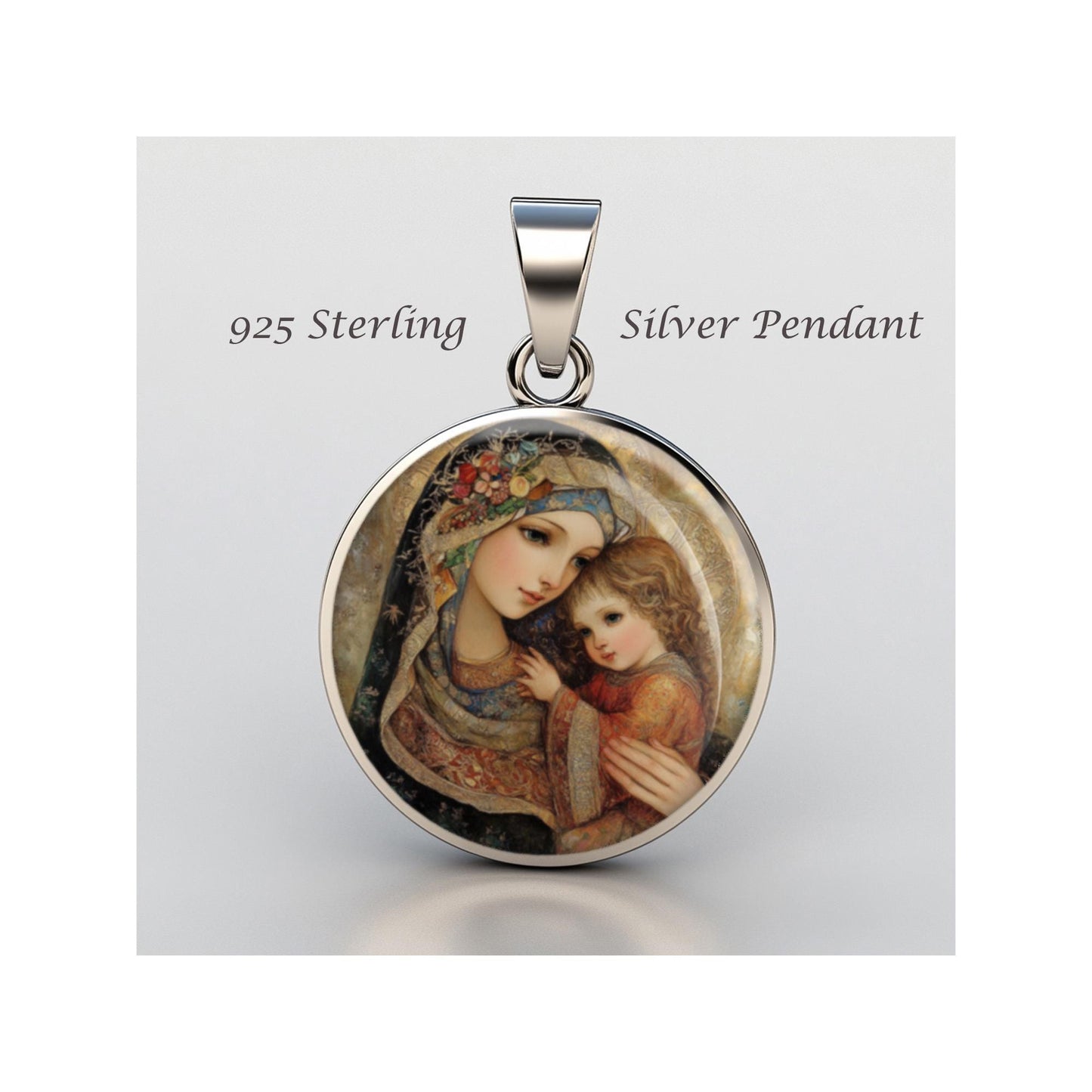 Saint Anne And Mary Religious Devotional sterling silver 925 Christian Medal Patron Pendant