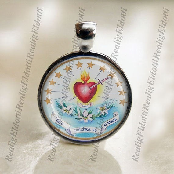 Mary's Immaculate Heart 1845 Religious Christian Catholic Medal Pendant Jewelry