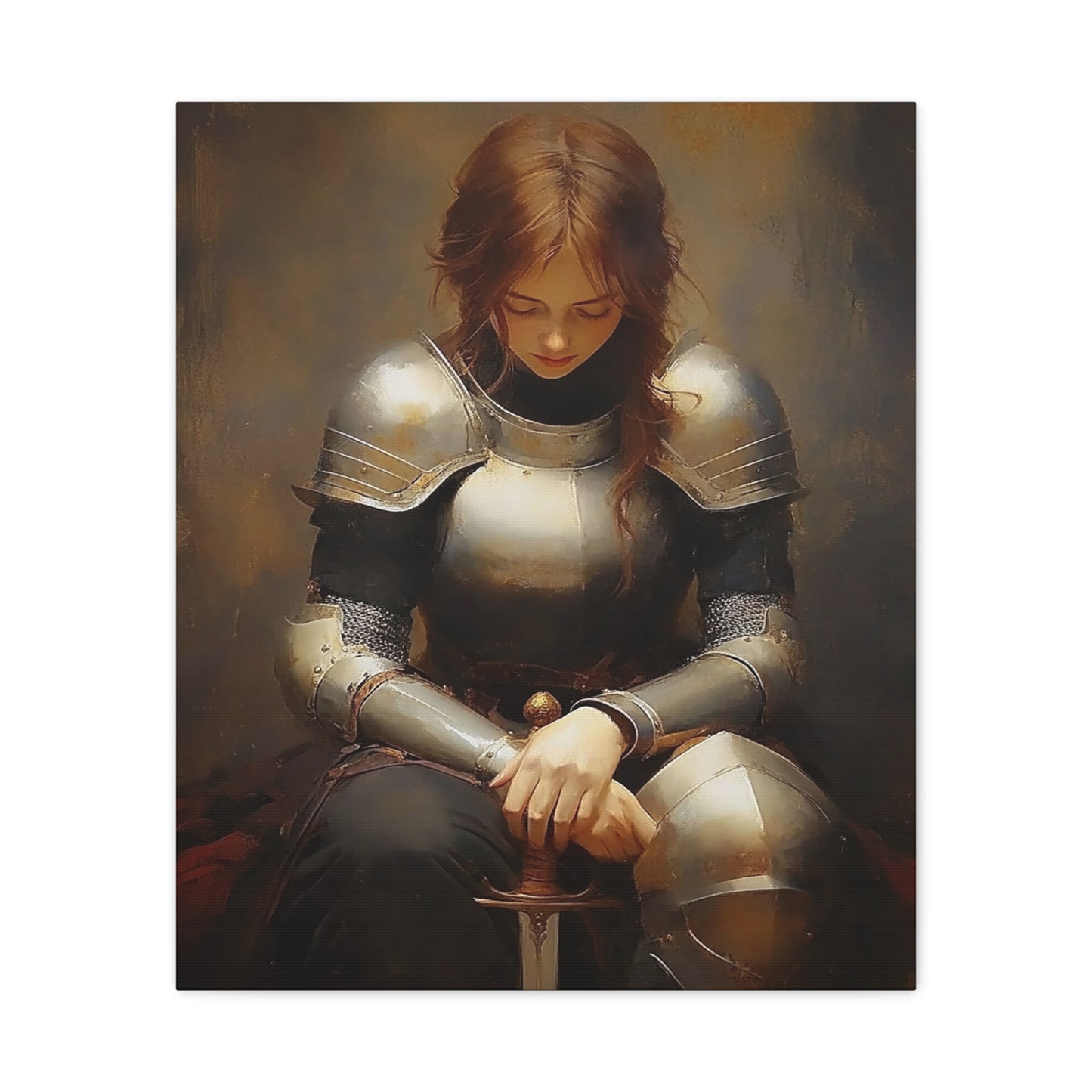 St. Joan of Arc Patron Catholic Canvas Wall Art, Christian Decor