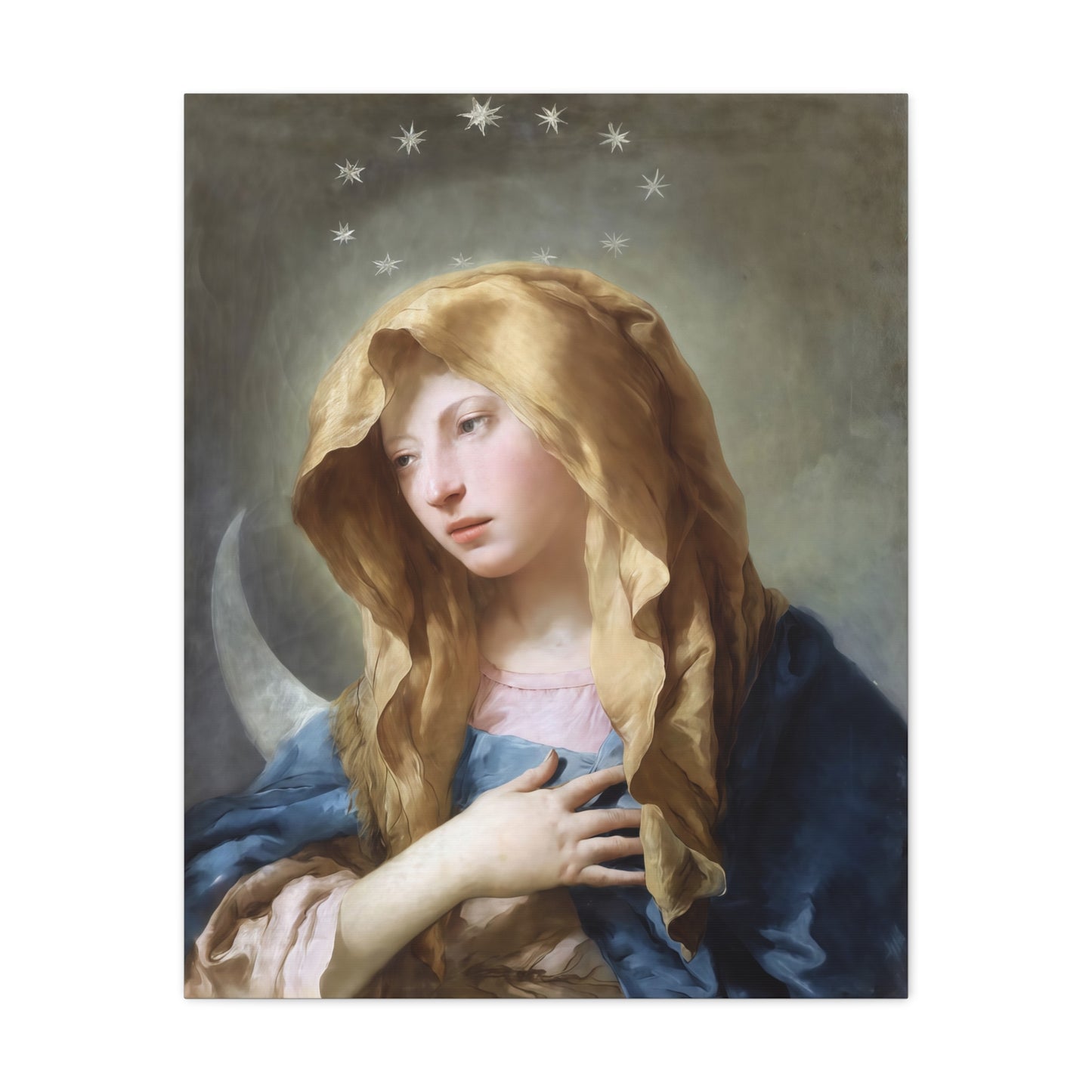Ready To Hang - Mother Mary Immaculate Conception Art Catholic Canvas Wall Art, Christian Decor