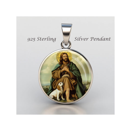 Saint Roch Rock Rocco Religious Devotional sterling silver 925 Christian Medal Patron