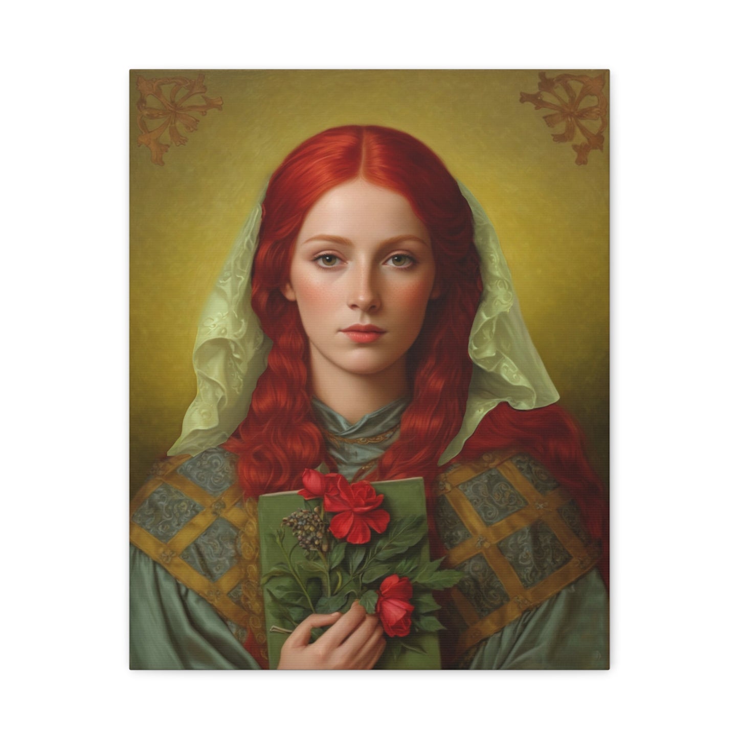 St. Dymphna Catholic Canvas Wall Art, Christian Decor