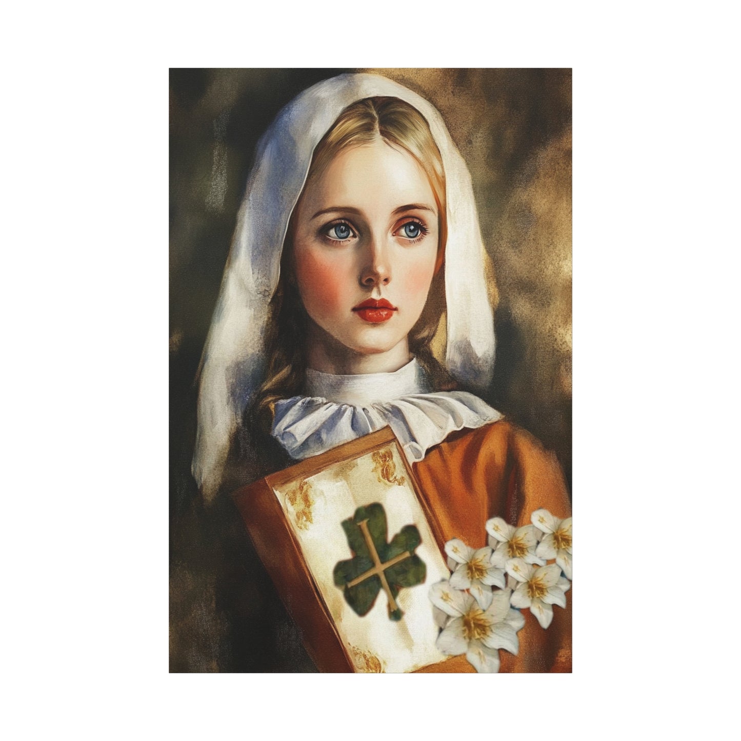 St. Dymphna Catholic Canvas Wall Art, Christian Decor