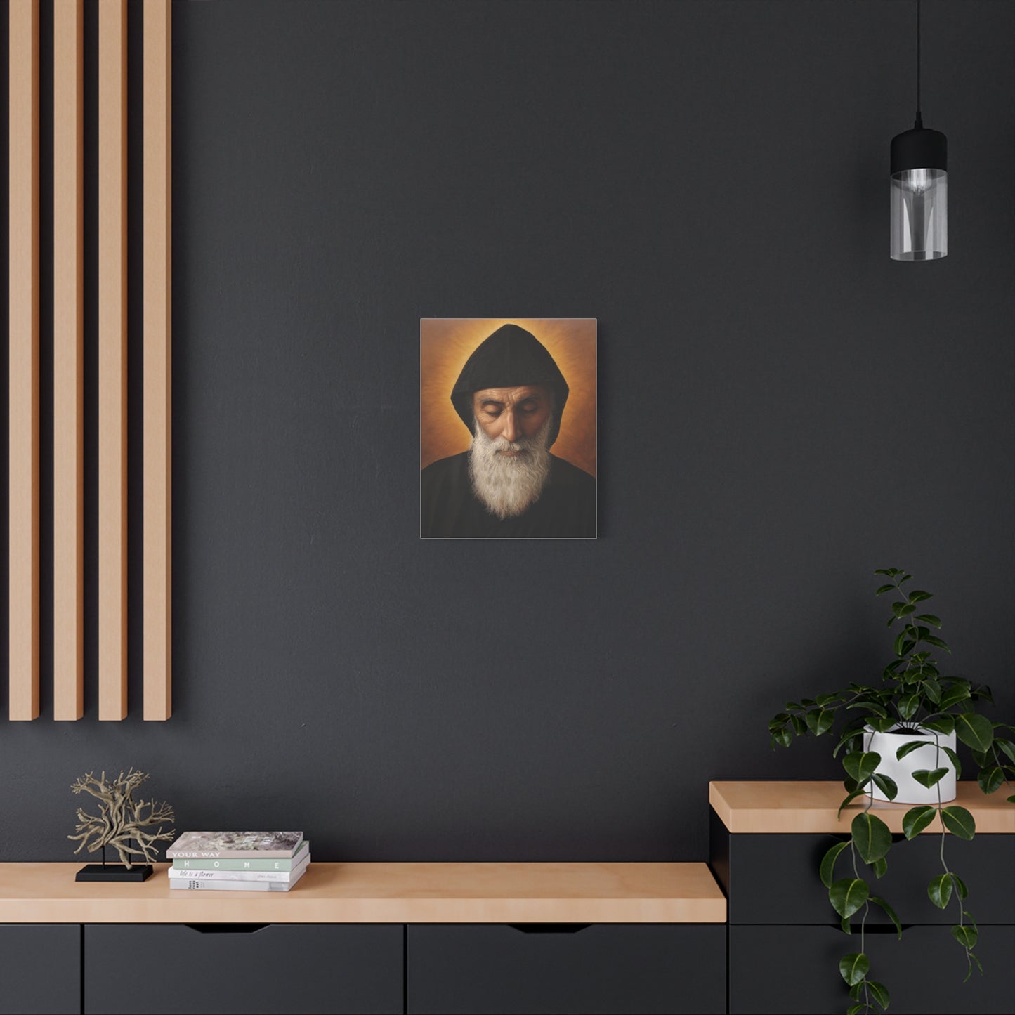 St. Charbel Makhlouf saint Catholic Canvas Wall Art, Christian Decor