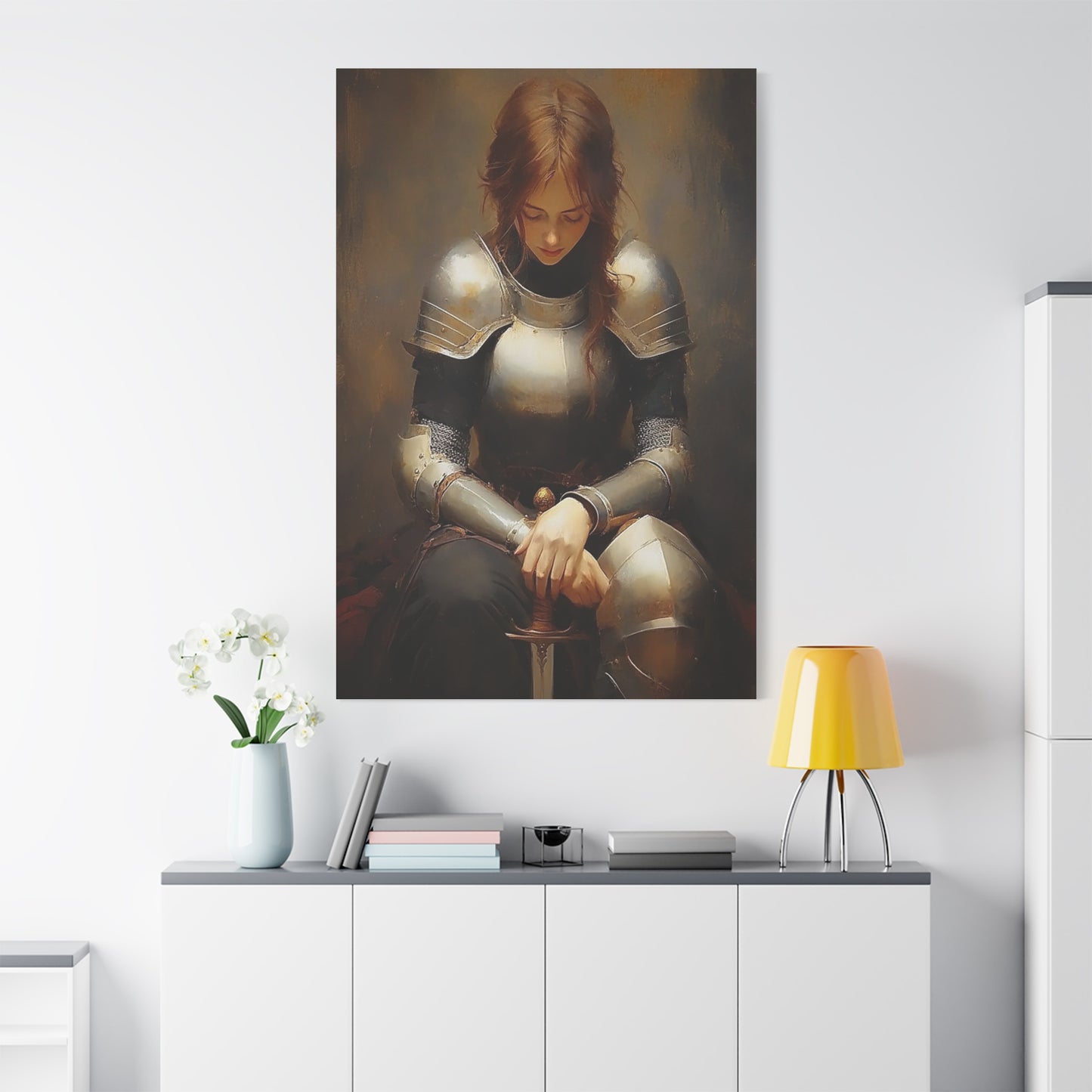 St. Joan of Arc Patron Catholic Canvas Wall Art, Christian Decor