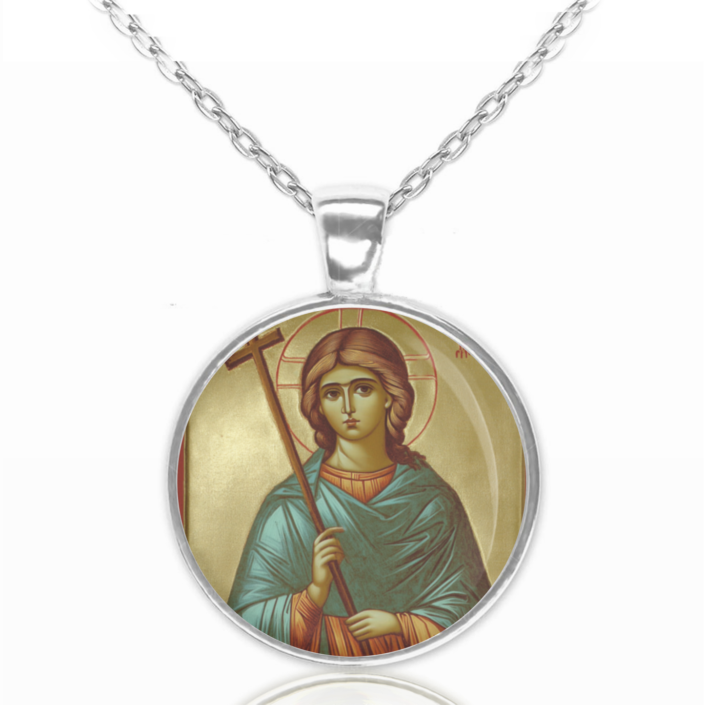 St. Victoria Necklace Catholic Saint Pendant Medal image 0