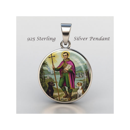 Saint Vitus Religious Devotional sterling silver 925 Christian Medal Patron Pendant