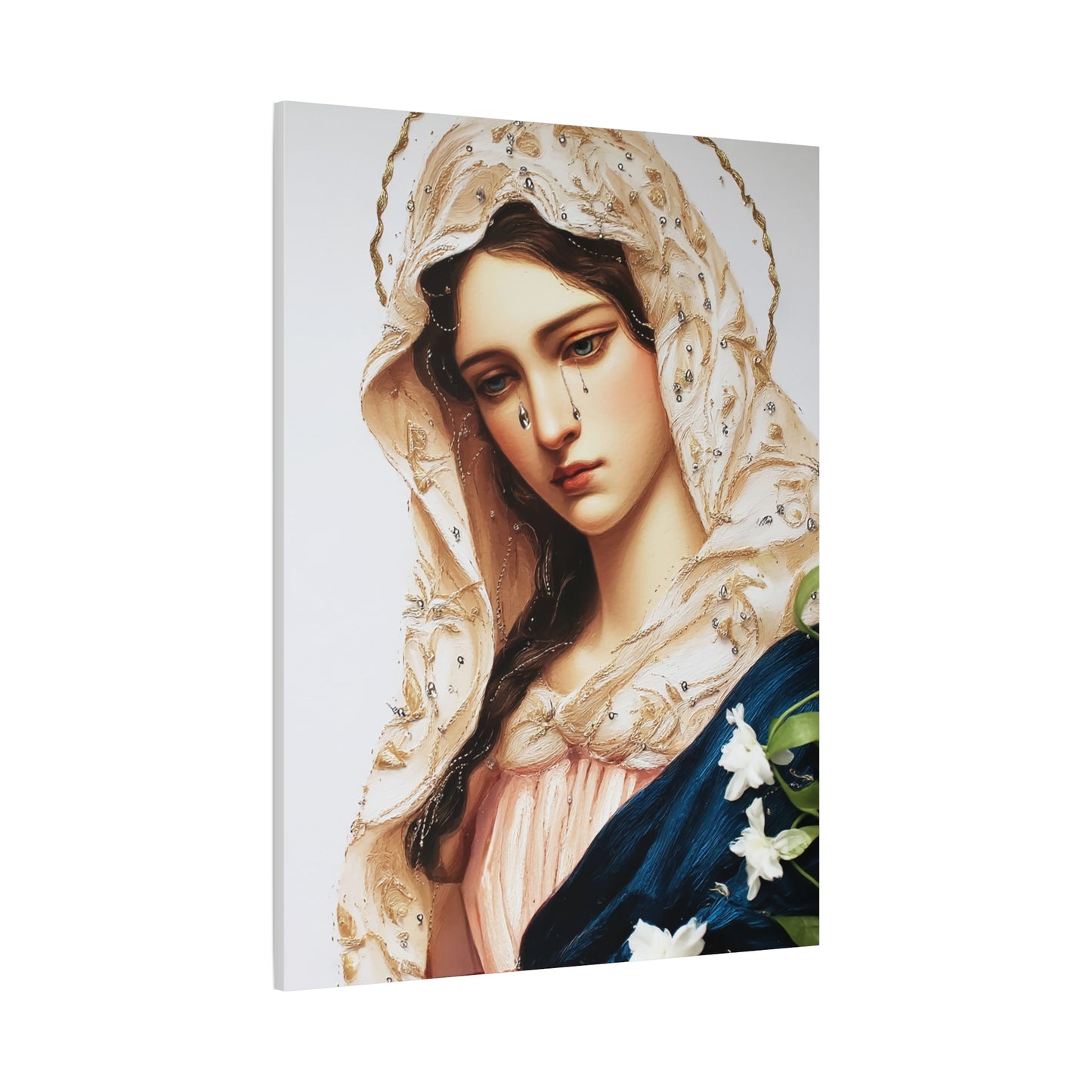 Ready to Hang - Our Lady Tears Catholic Canvas Wall Art, Christian Decor