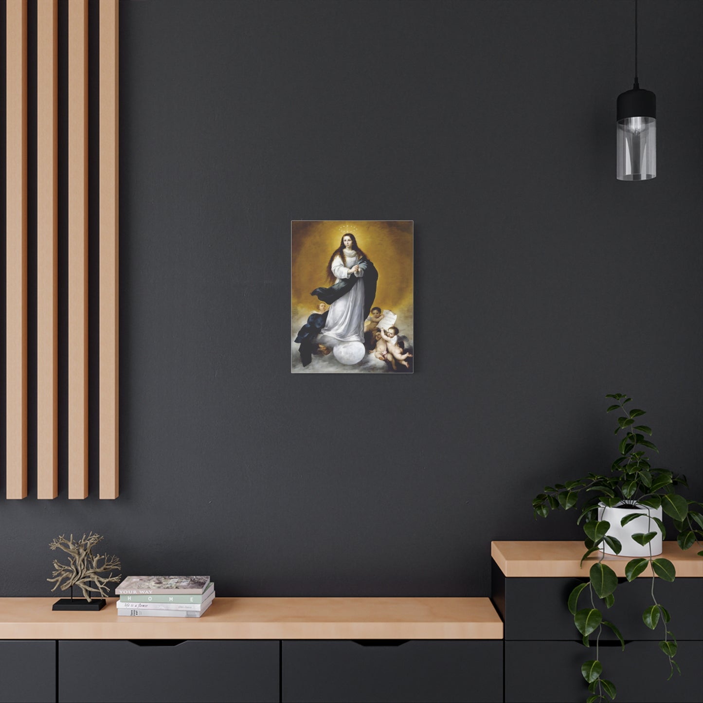 Ready To Hang - Mother Mary Immaculate Conception Catholic Canvas Wall Art, Christian Decor Ships from USA