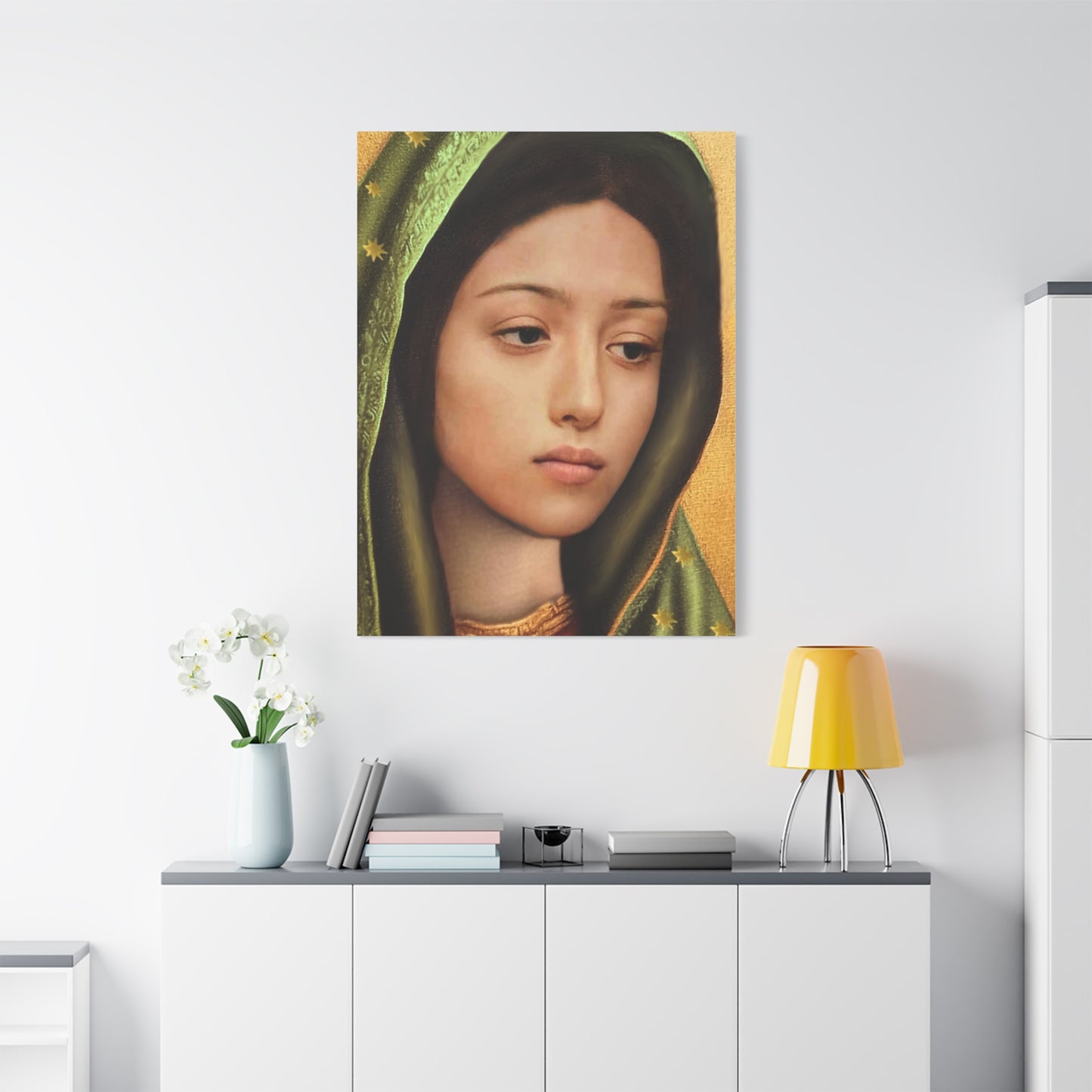 Our Lady of Guadalupe Mary Catholic Canvas Wall Art, Christian Decor