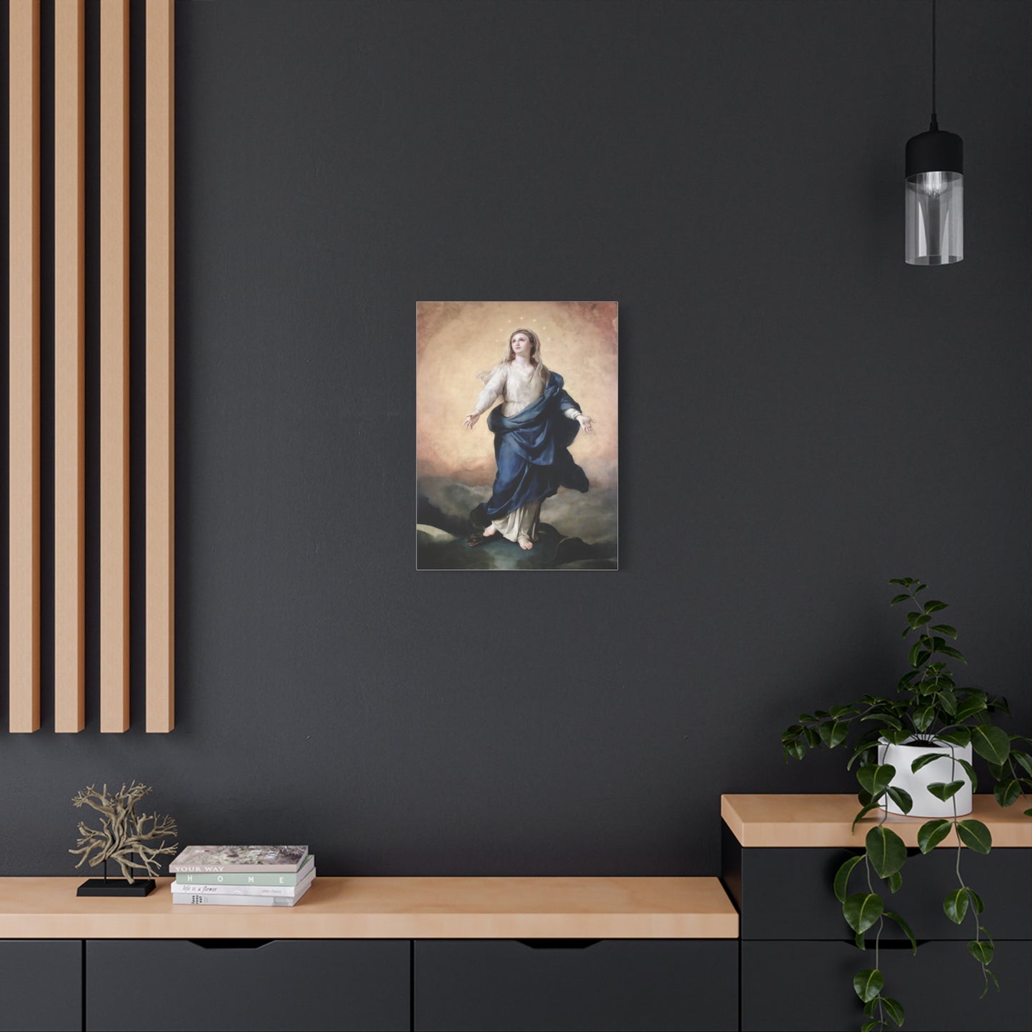 Ready to Hang - Immaculate Conception Virgin Mary Catholic Canvas Wall Art, Christian Decor