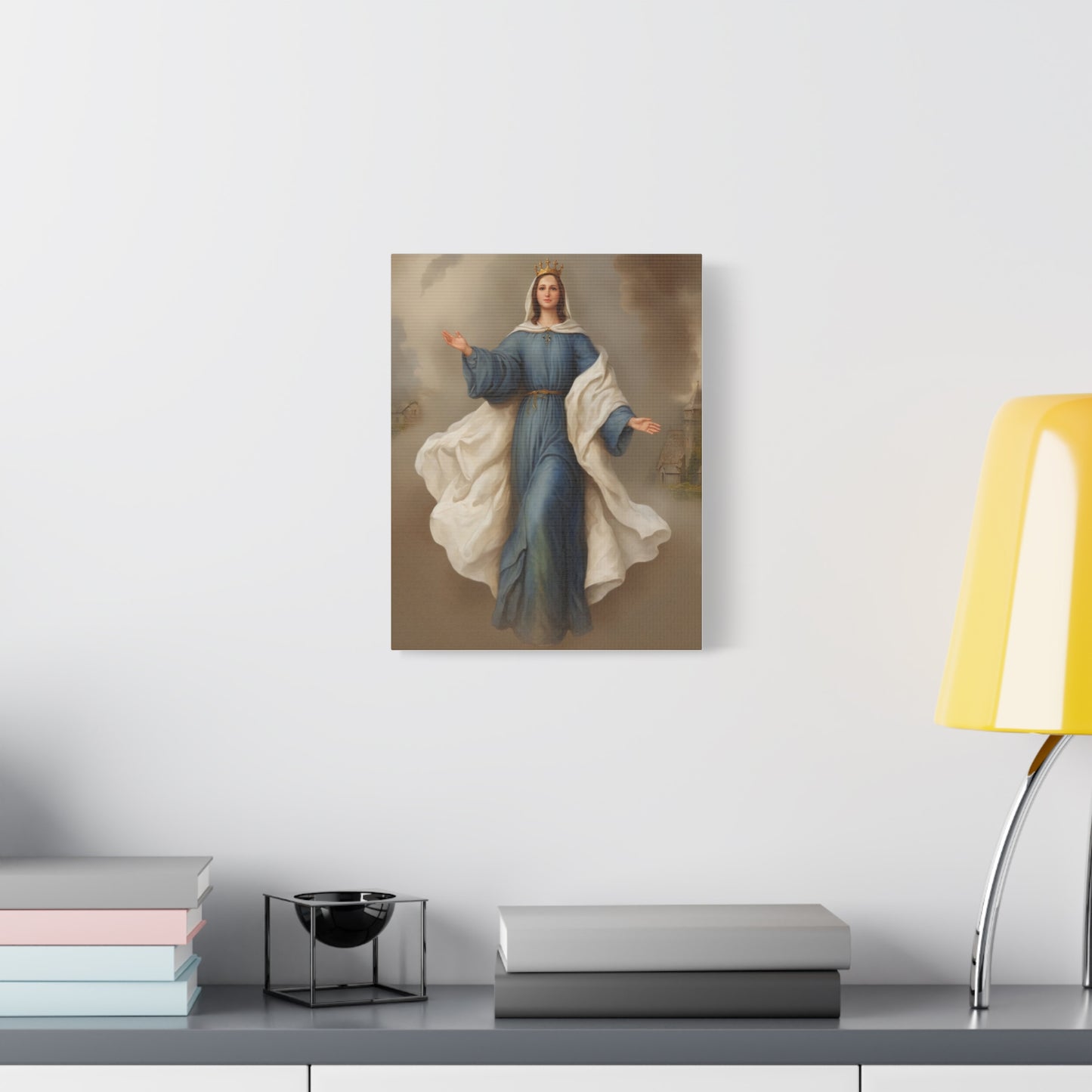 Mother Mary Our Lady of Knock Catholic Canvas Wall Art, Christian Decor