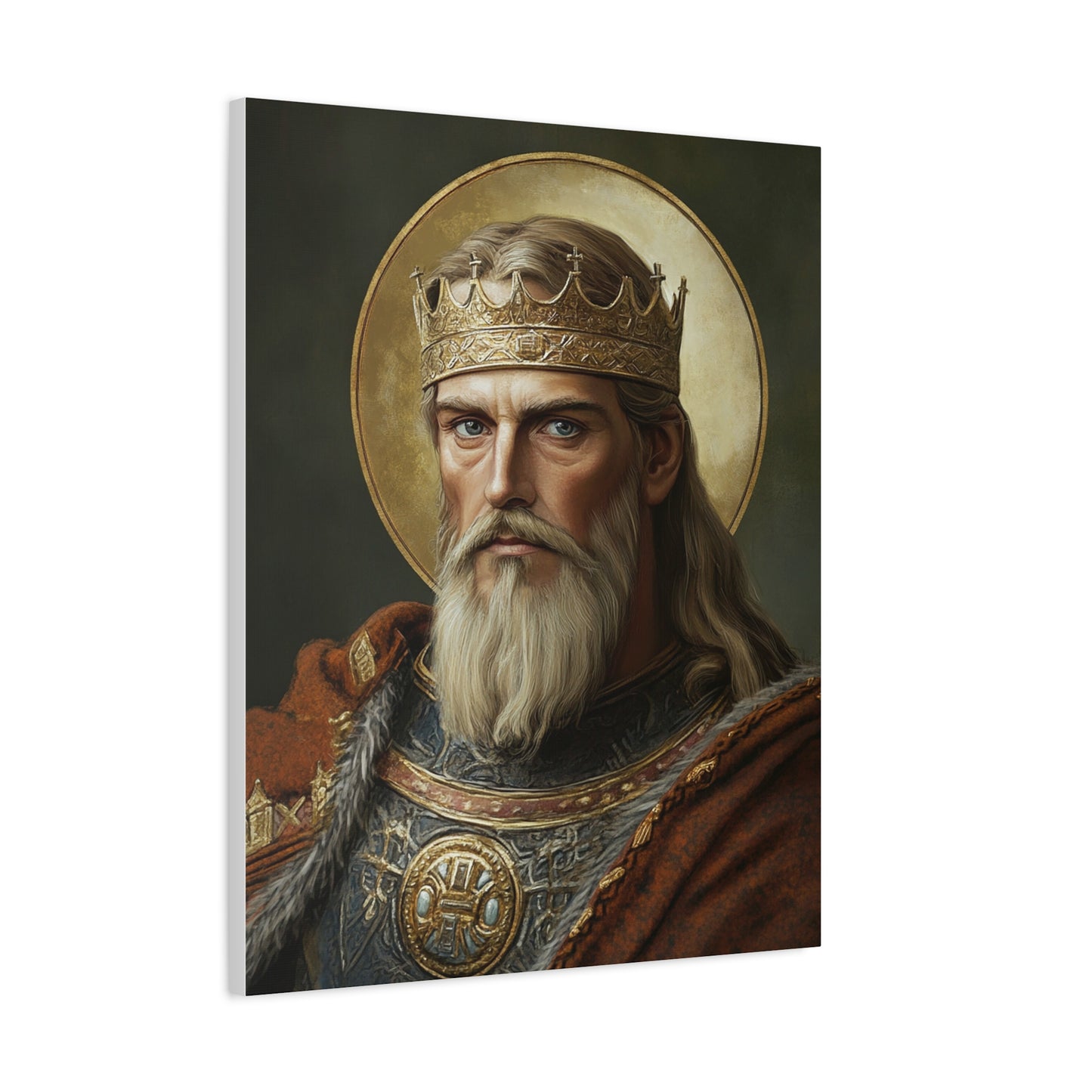 Ready to Hang - St. Olaf of Norway Catholic Canvas Wall Art, Christian Decor