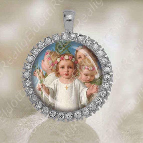 The Holy Innocents Cherub Angel Medal Pendant Catholic Religious Jewelry